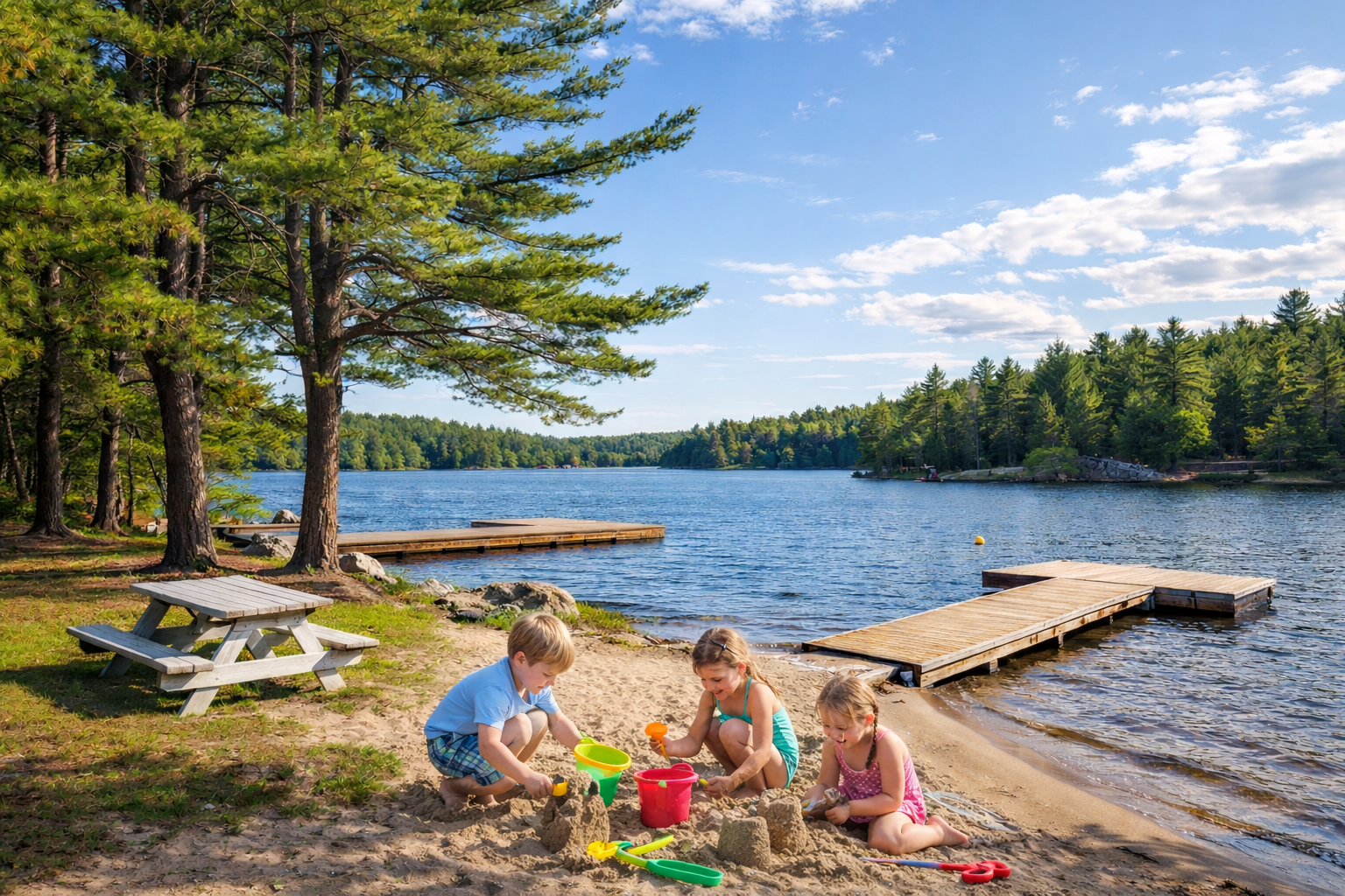 kids playing on beach