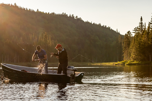 two men in fishing boat