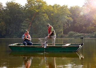 two men in fishing boat