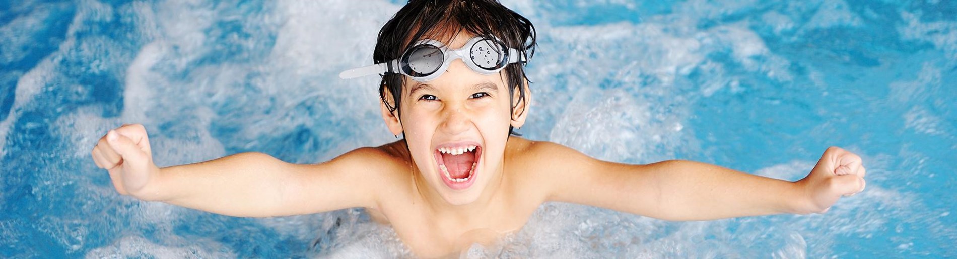 boy in swimming pool