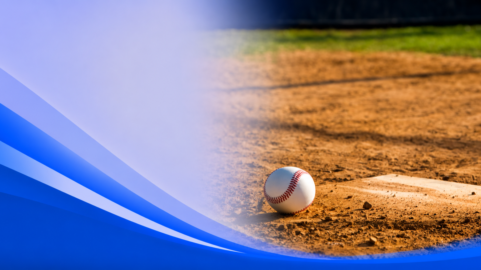 Baseball infield with abstract blue gradient