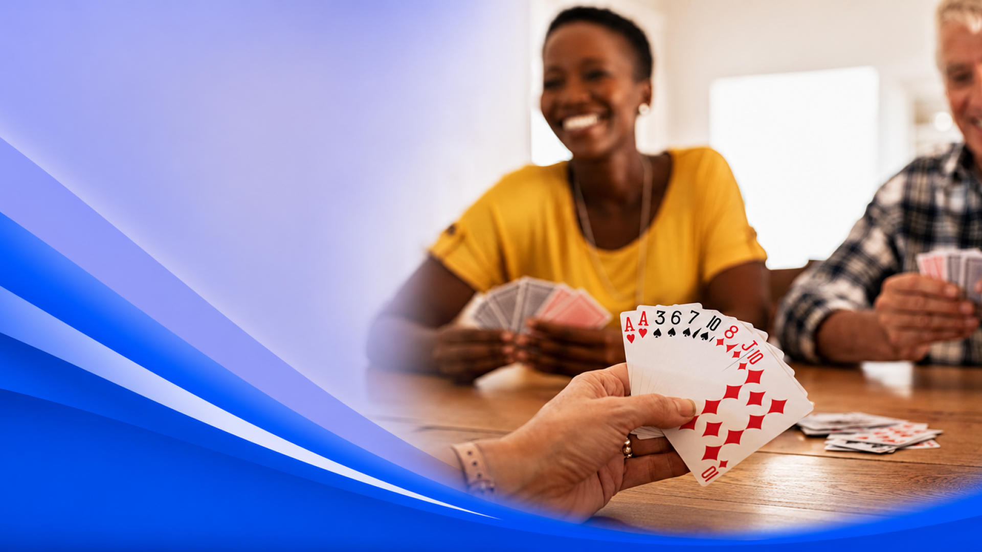 people playing a card game