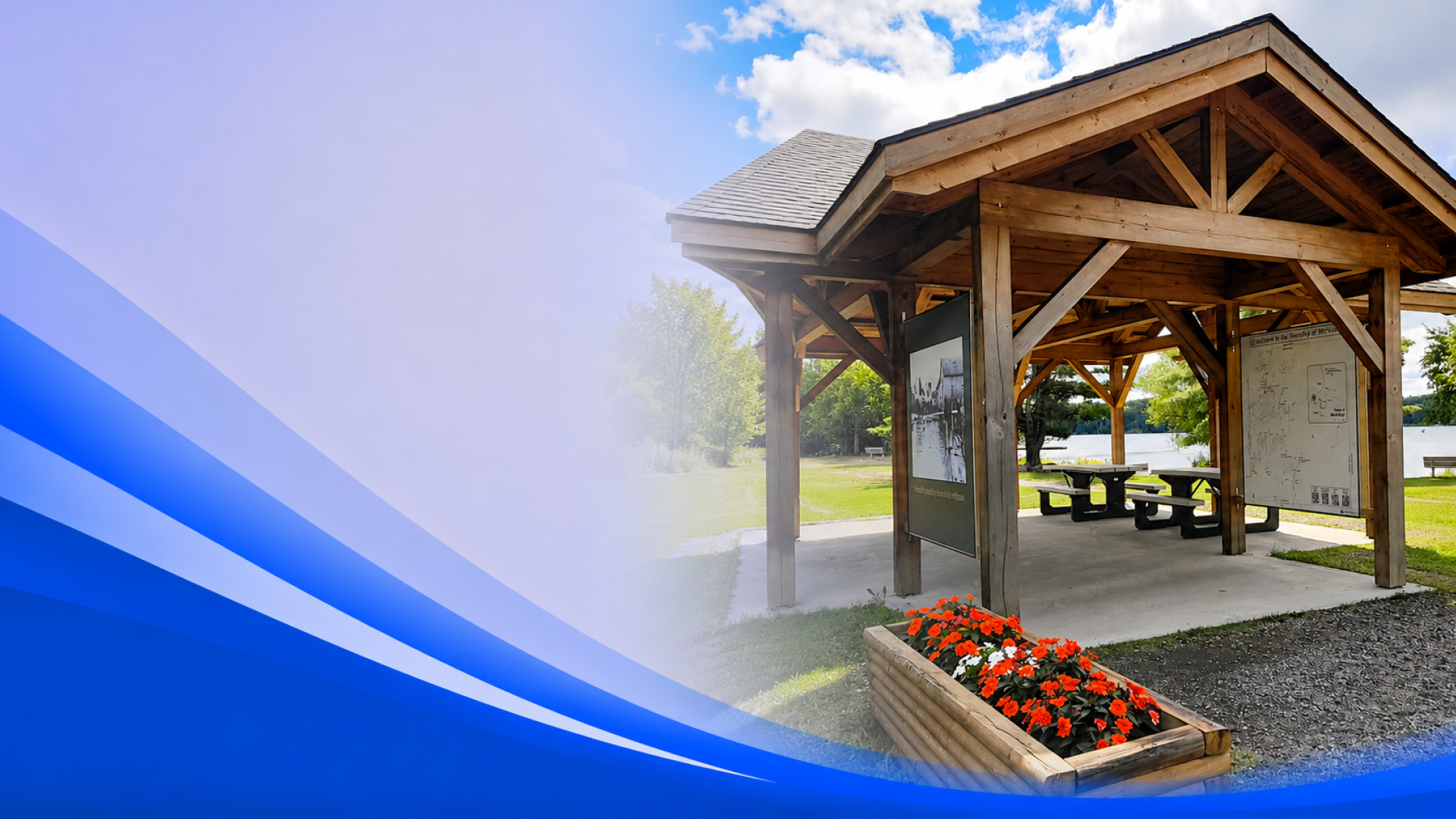 Lakeside pavilion and gradient design