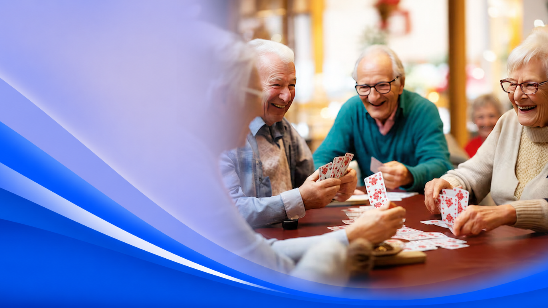 senior citizens playing cards