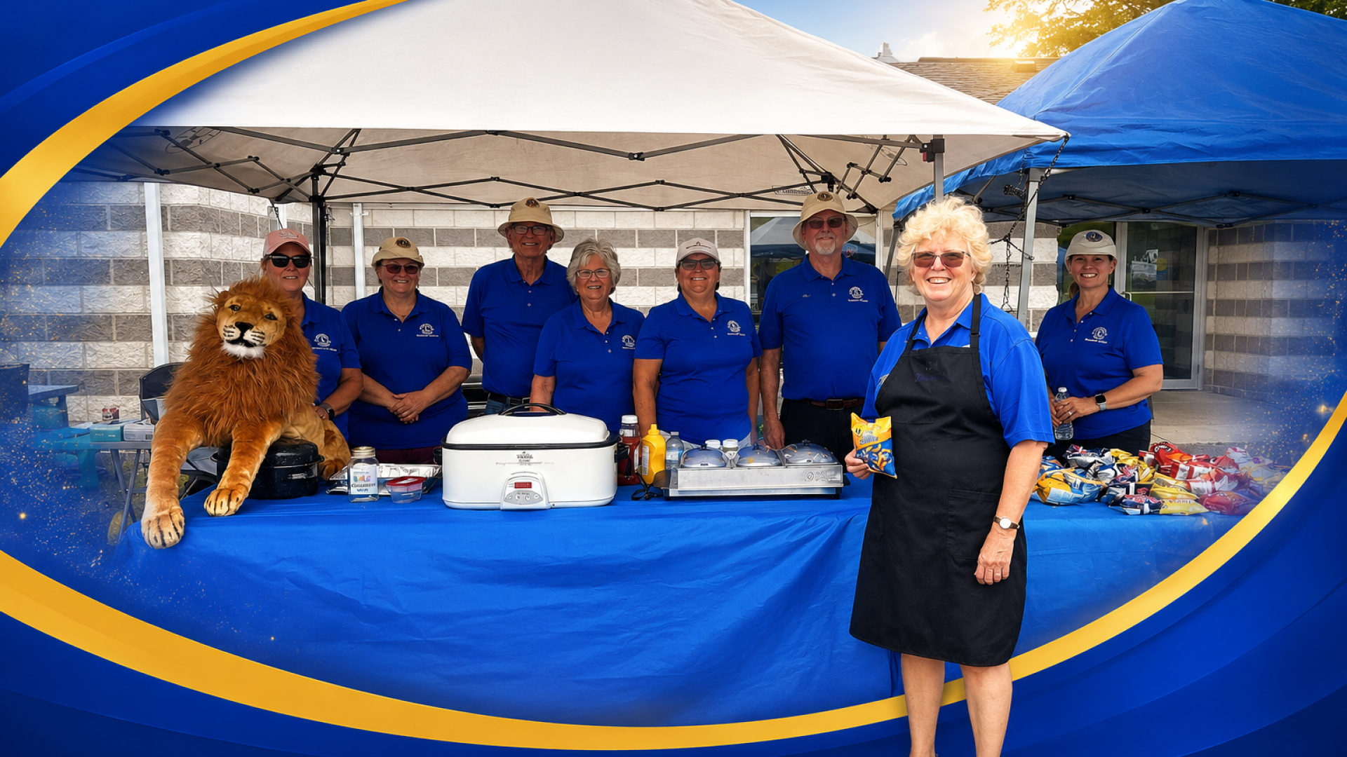 Community volunteers at sunny event
