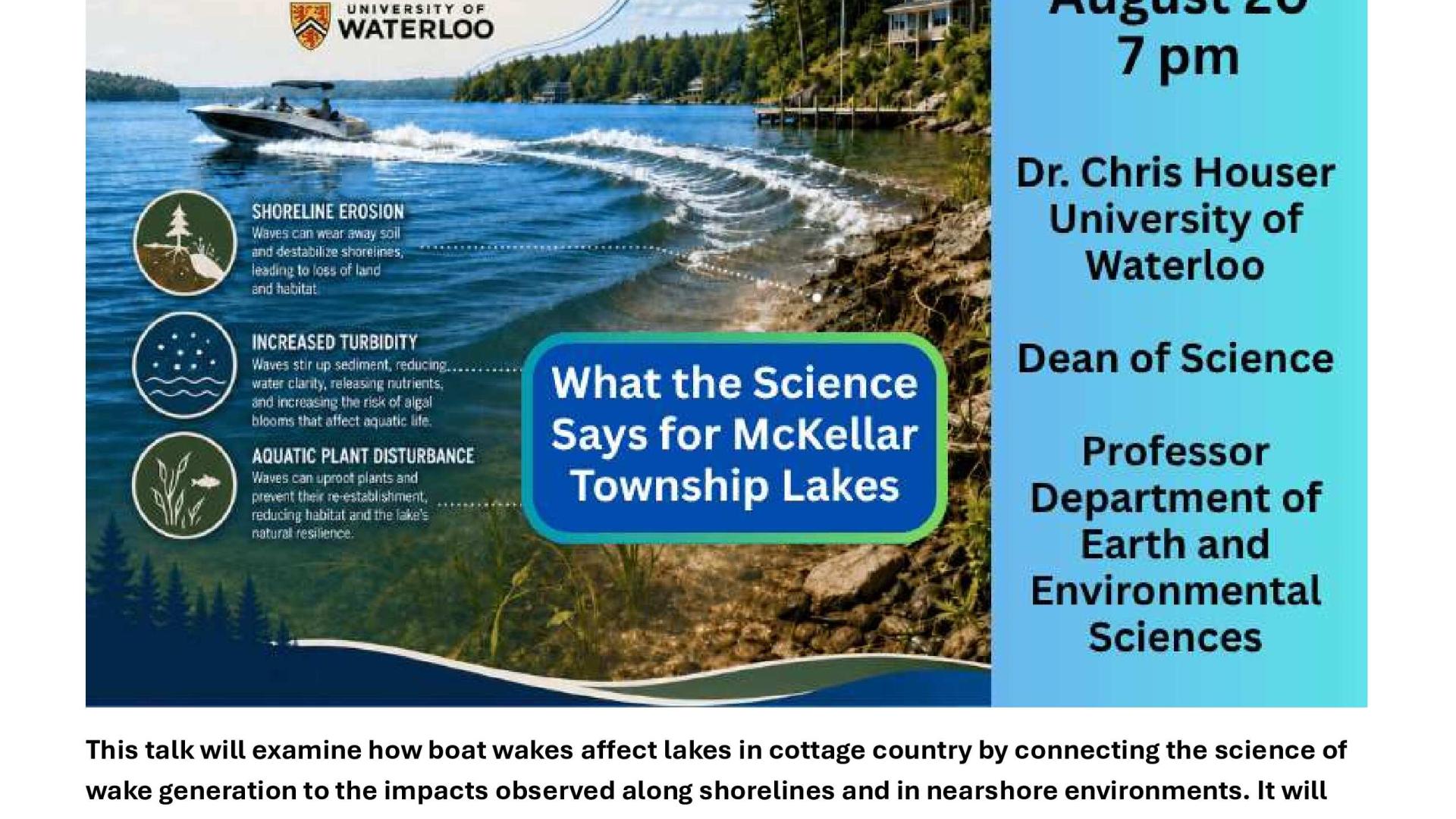 Flyer for Impact of Boat Wakes Meeting