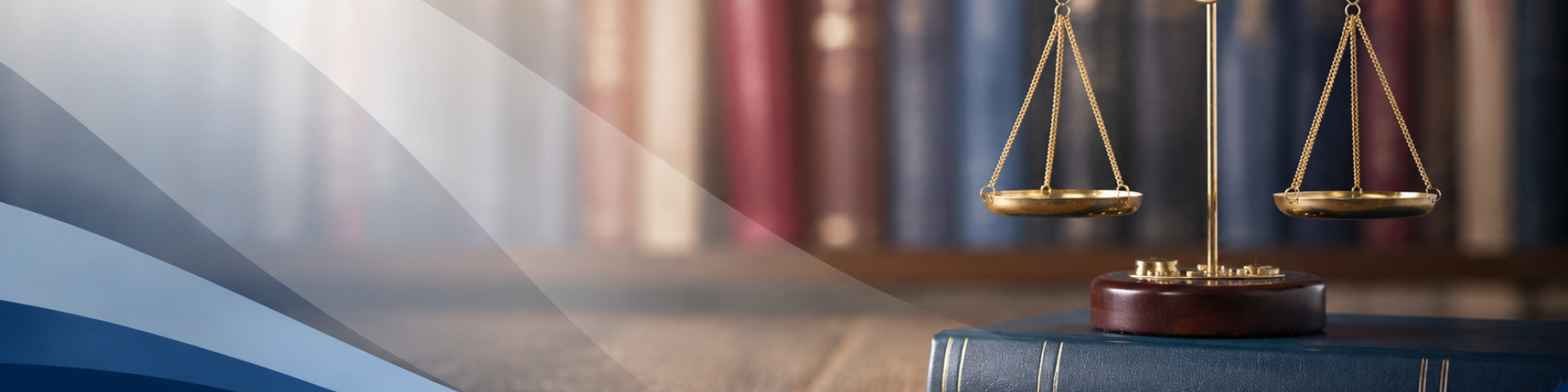 Legal balance and books on desk