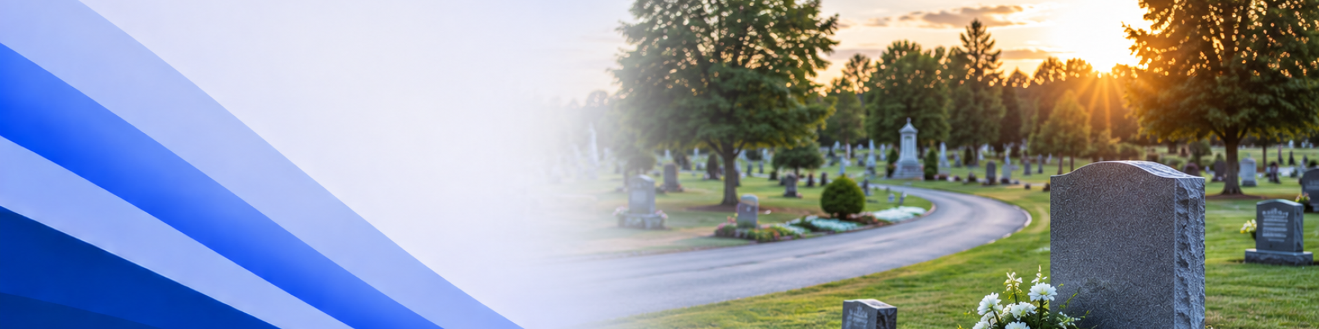 Serene sunset at the cemetery