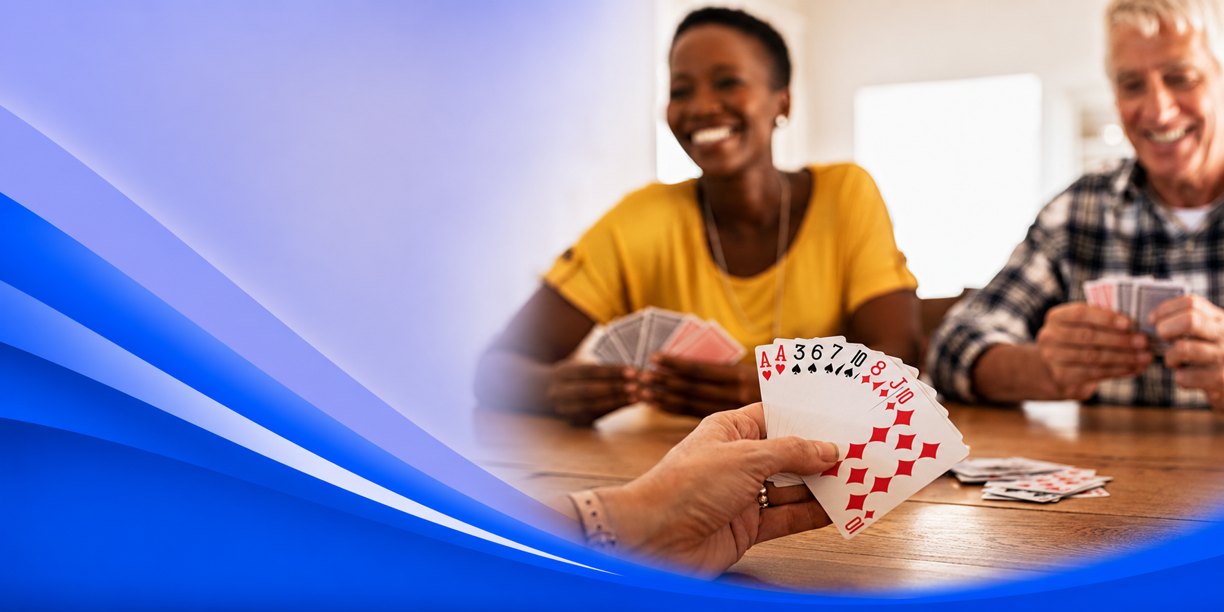 people playing a card game