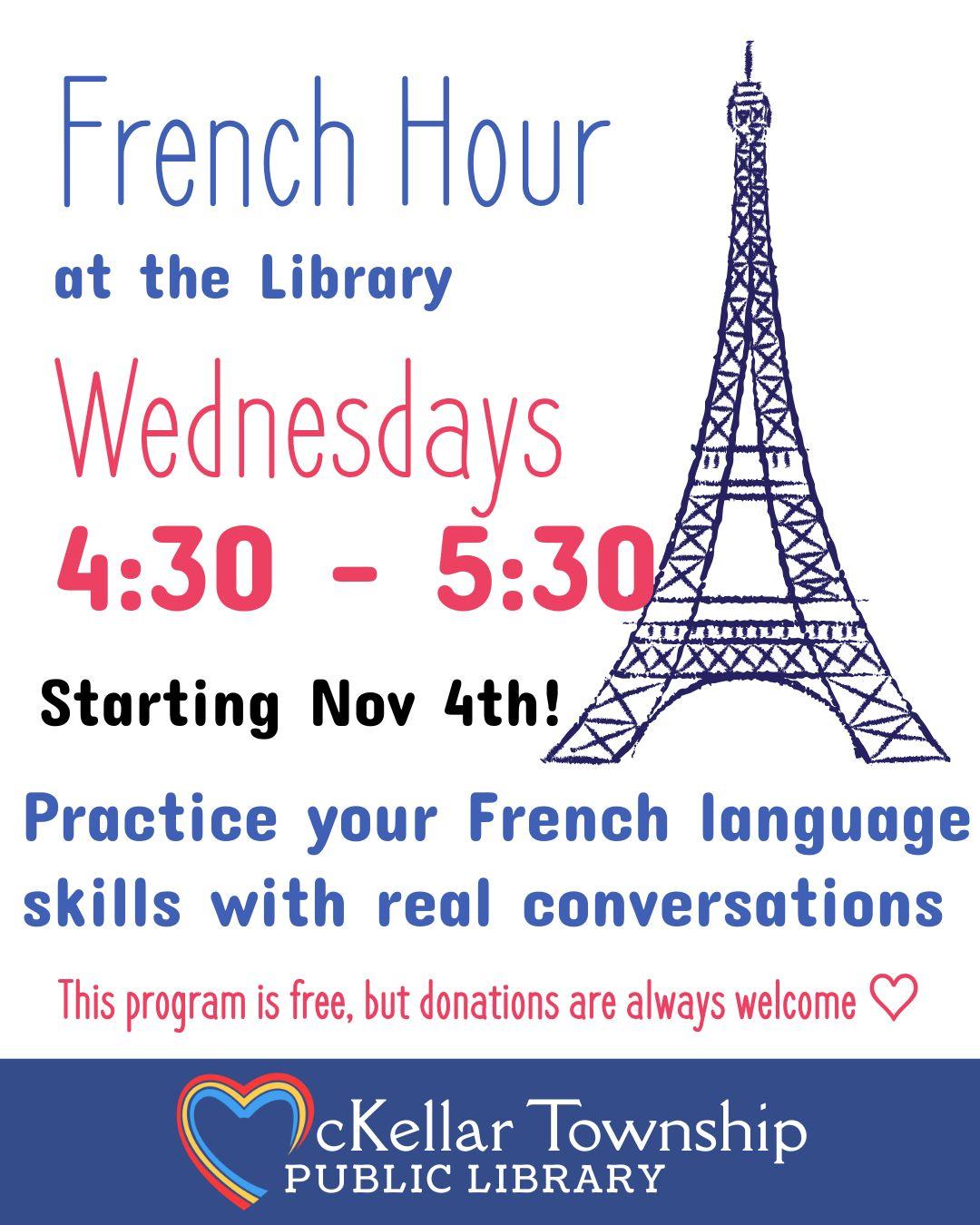 Information Poster for French Hour Event 